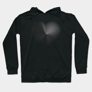 Angle Gradient on Halftone Heart (White) NOIR Hoodie